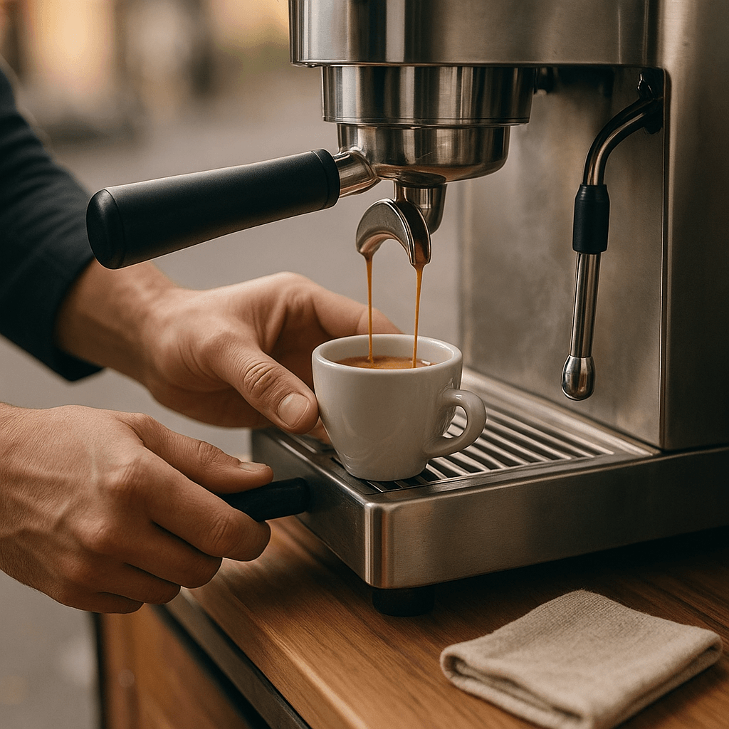 Barista preparando espresso